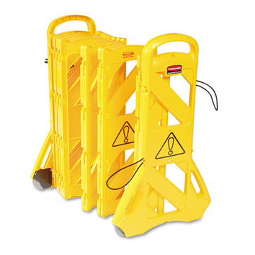 Rubbermaid® Commercial Portable Mobile Safety Barrier, Plastic, 13ft X 40", Yellow freeshipping - TVN Wholesale
